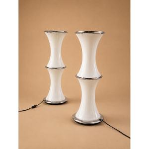 Enrico Tronconi - Paire de lampadaires Bamboo