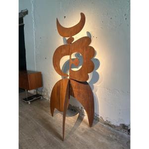 Grande sculpture en acier corten d’Antonine de Saint Pierre