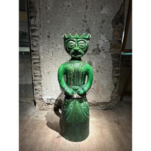 Roland Zobel - Large Ceramic Sculpture Of A King