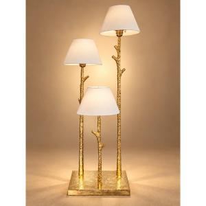 Large Fondica Lamp By Les Héritiers, Made Of Gilded Bronze 