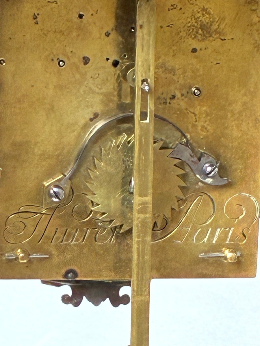 Cartel d'alcove en écaille brune signé THURET, Paris vers 1700-photo-6