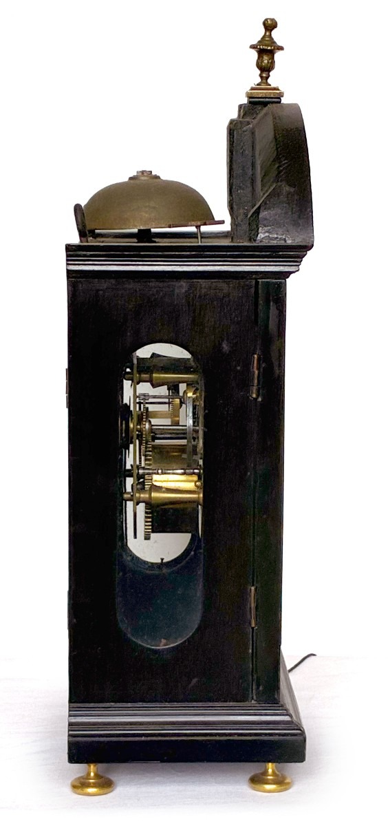 Rare pendule religieuse à réveil d'époque Louis XIV - Horloger FIERVILLE à Caen vers 1700-photo-4