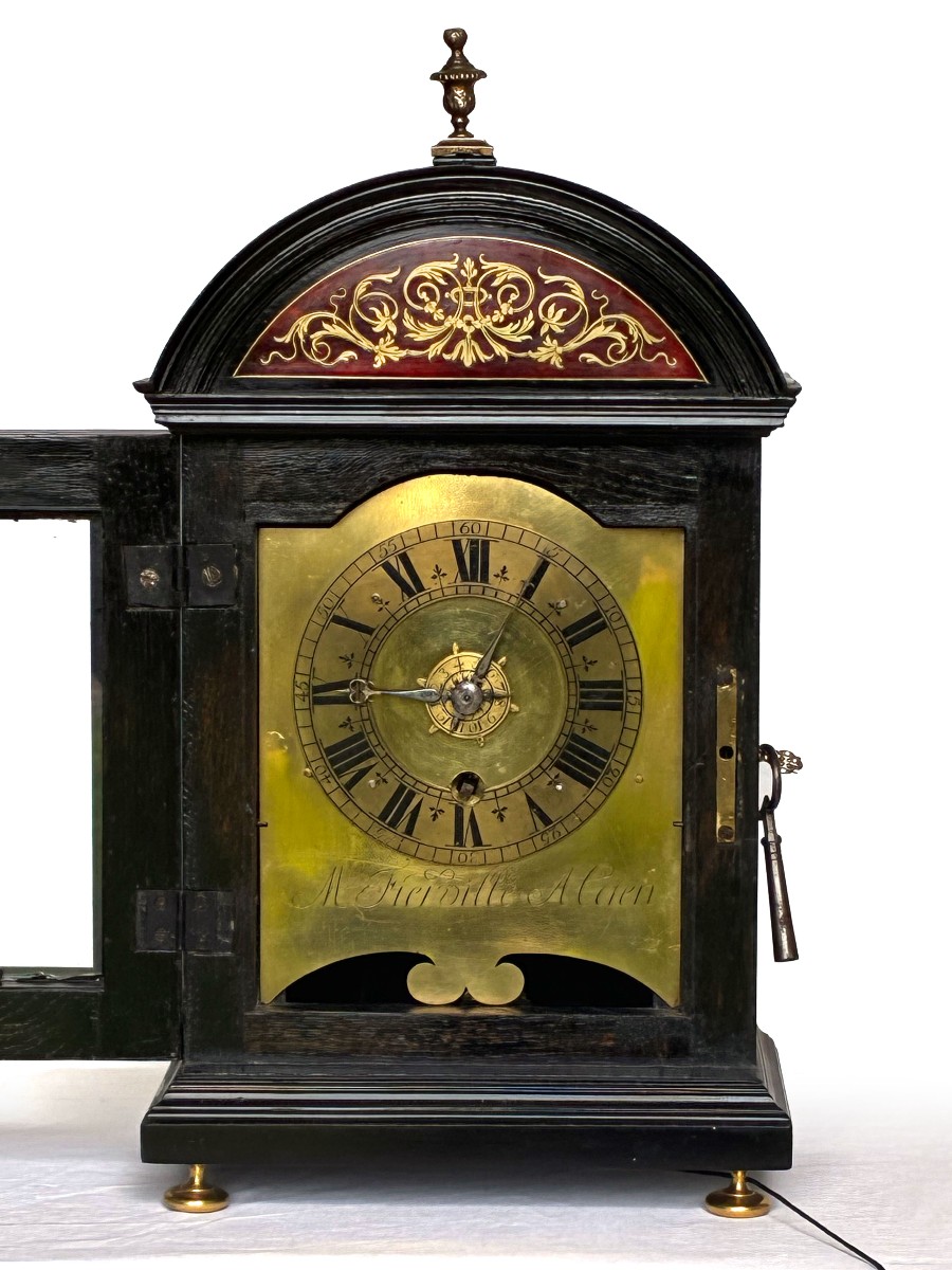 Rare French Religieuse Clock With Alarm , Louis XIV Period, Signed Fierville-photo-1