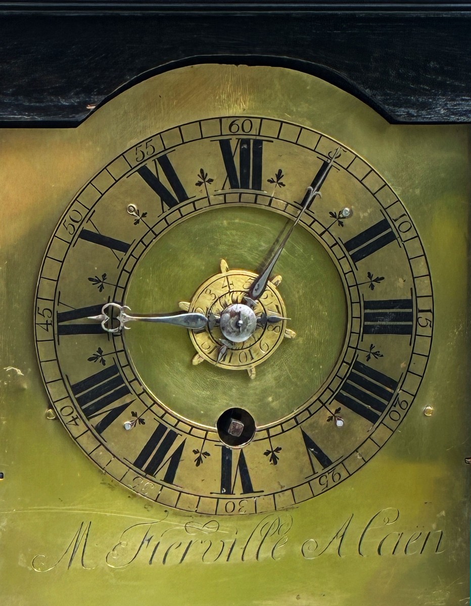 Rare pendule religieuse à réveil d'époque Louis XIV - Horloger FIERVILLE à Caen vers 1700-photo-2