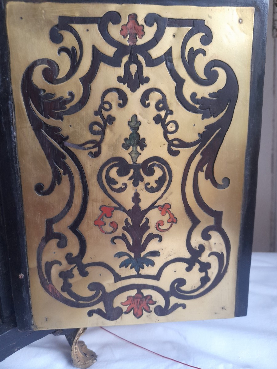 Boulle Cartel Clock With  Five Colors Inlays Signed Le Lubois Ca 1745-photo-5