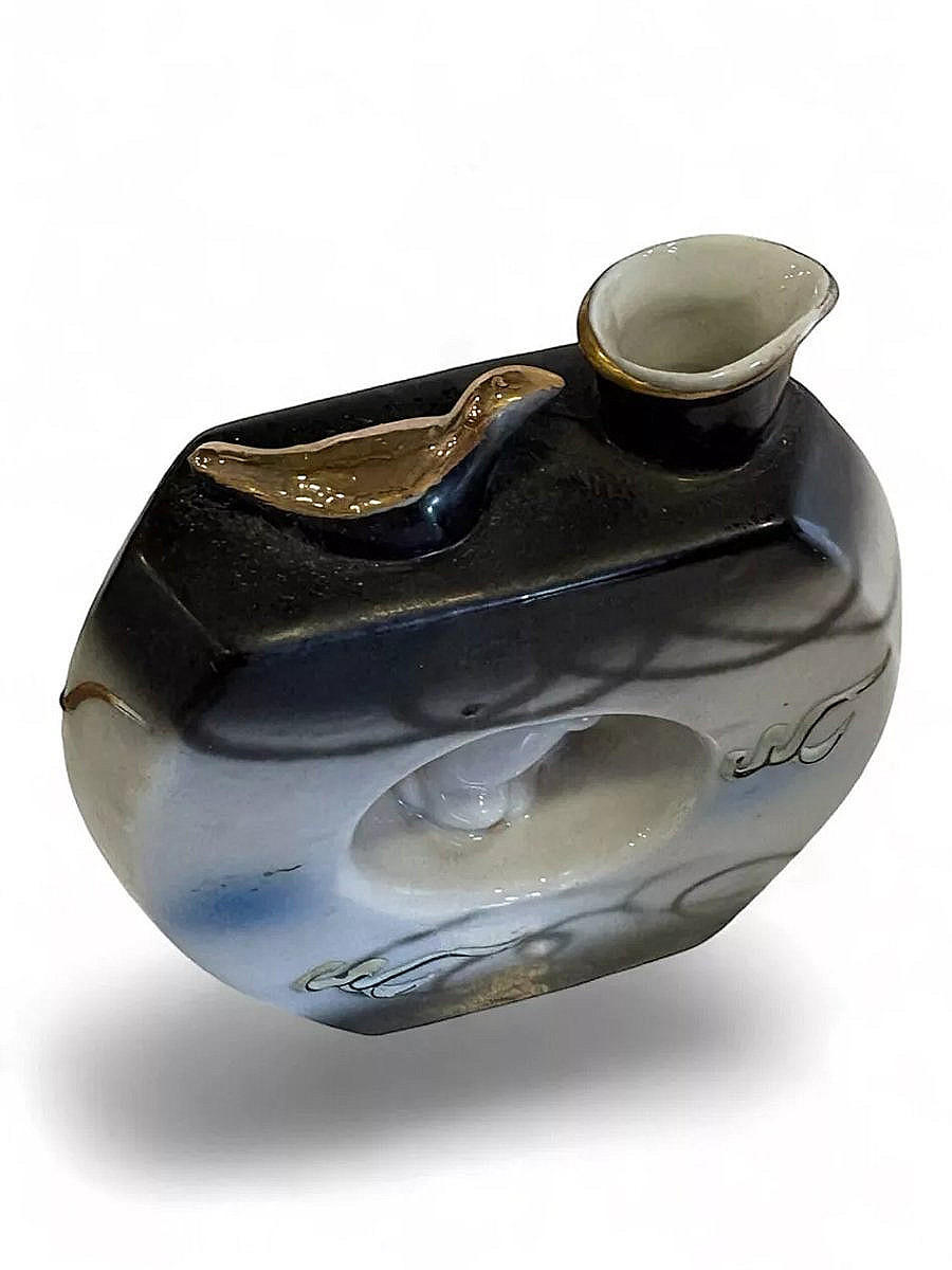 Japanese Porcelain Vase With Lucky Cat -photo-3