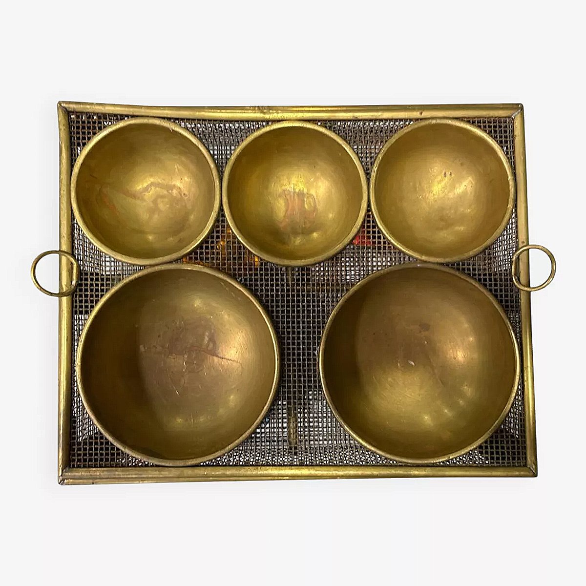 Antique Brass Countertop Trinket Box, Mid-20th Century-photo-4