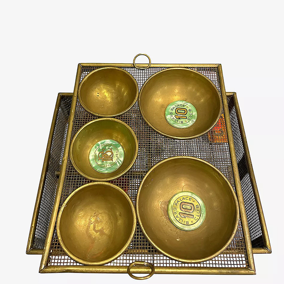 Antique Brass Countertop Trinket Box, Mid-20th Century