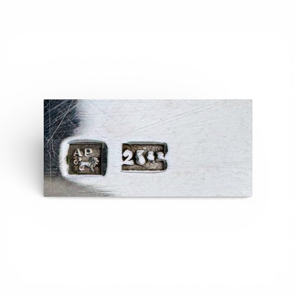 Coffret en métal argenté et verre orange à 6 empreintes de Sceaux Milieu XXe Siècle-photo-2