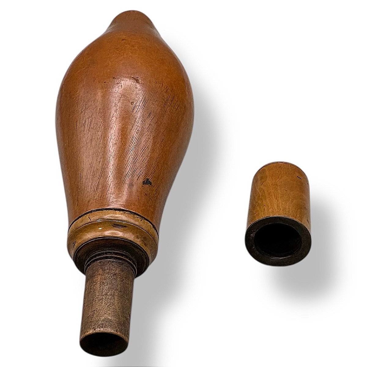 Poire à Poudre Coloquinte et Bois – Époque XIXe  Siècle-photo-2