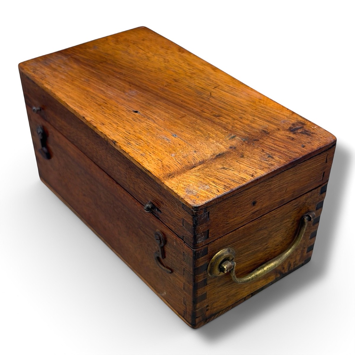 Brass Surveyor's Square In Its Walnut Case - Signed "a Berthelemy Paris" 19th Century-photo-3