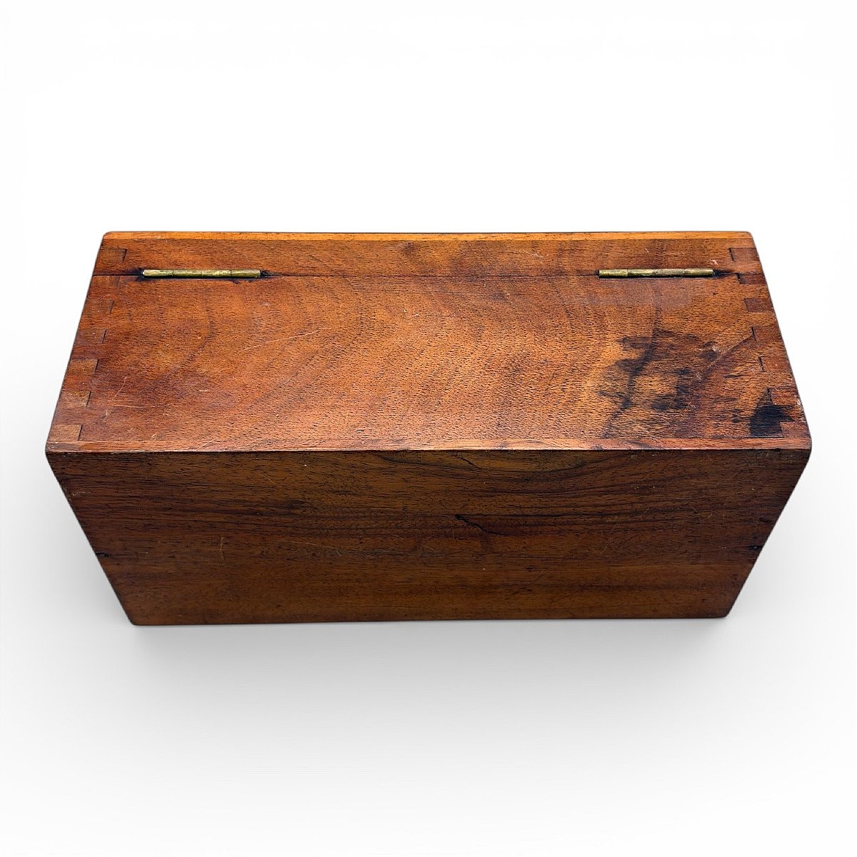 Solid Brass Surveyor's Square With Its Wooden Case - 19th Century-photo-1