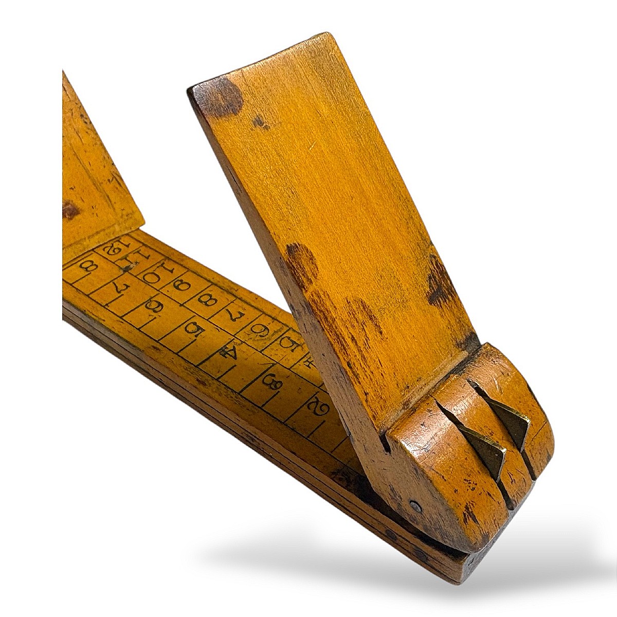 Foot-measuring Tool By "ullathorne & Co." - Boxwood And Brass - 19th Century-photo-2