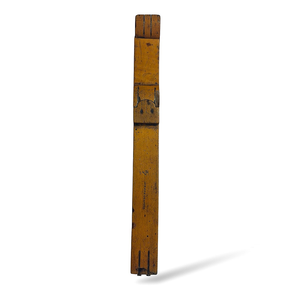 Foot-measuring Tool By "ullathorne & Co." - Boxwood And Brass - 19th Century-photo-1