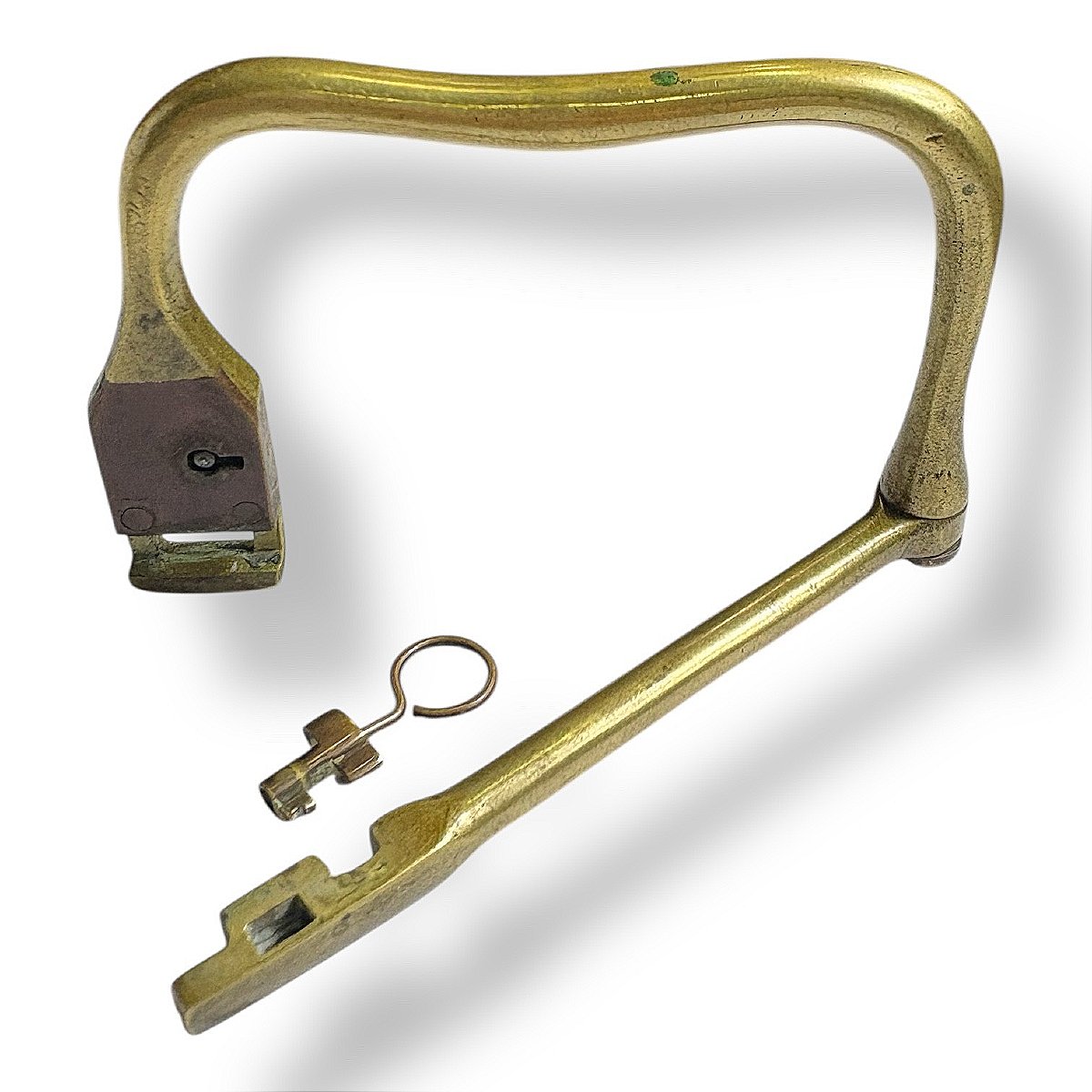 Solid Brass Marine Padlock With Key – 19th Century-photo-3