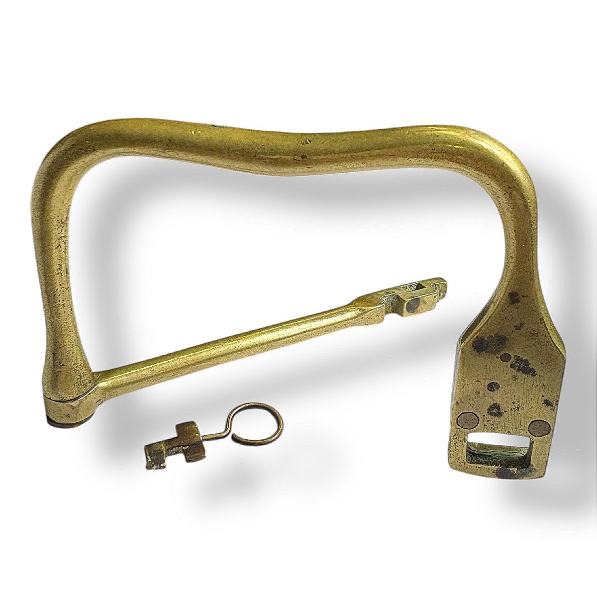 Solid Brass Marine Padlock With Key – 19th Century-photo-4