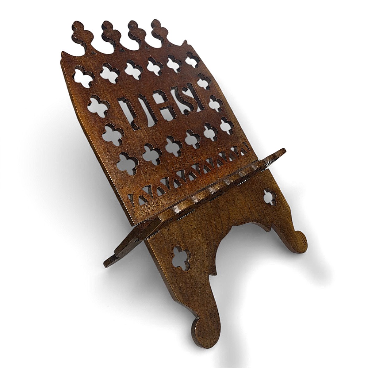 Neo-gothic Walnut Altar (chapel) Lectern In Walnut – Napoleon III Era-photo-3