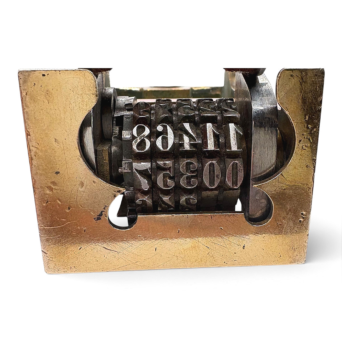 Tampon numéroteur automatique de précision en laiton et bois noirci vers 1900-photo-3