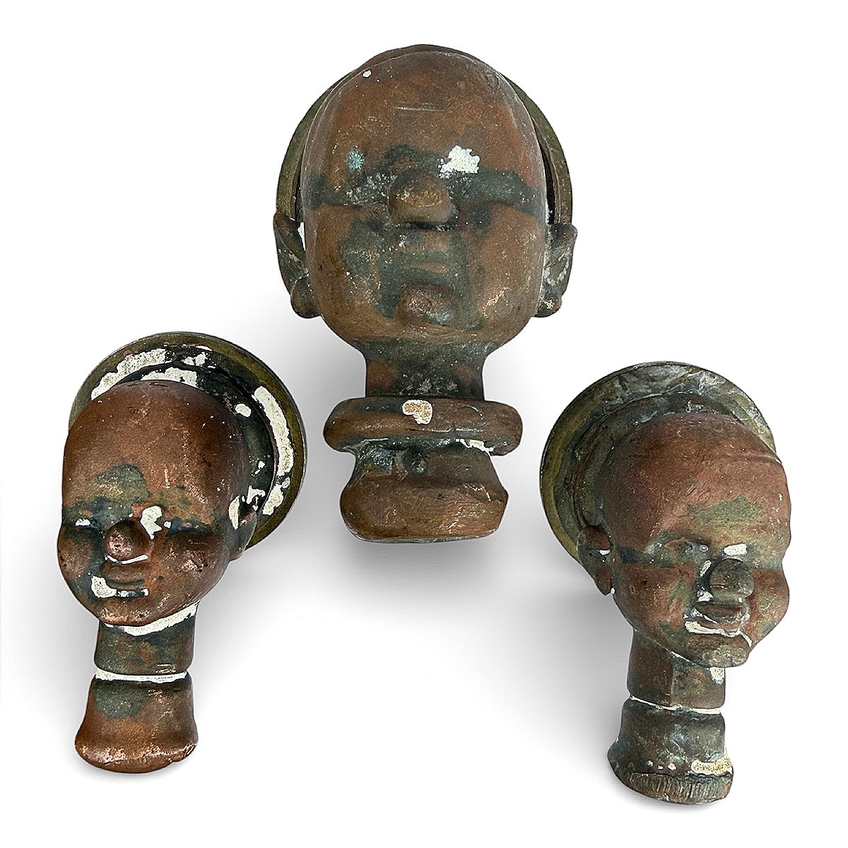 Moule de tête de poupée BELLA en Bronze – Objet de Curiosité – Vers 1970-photo-1