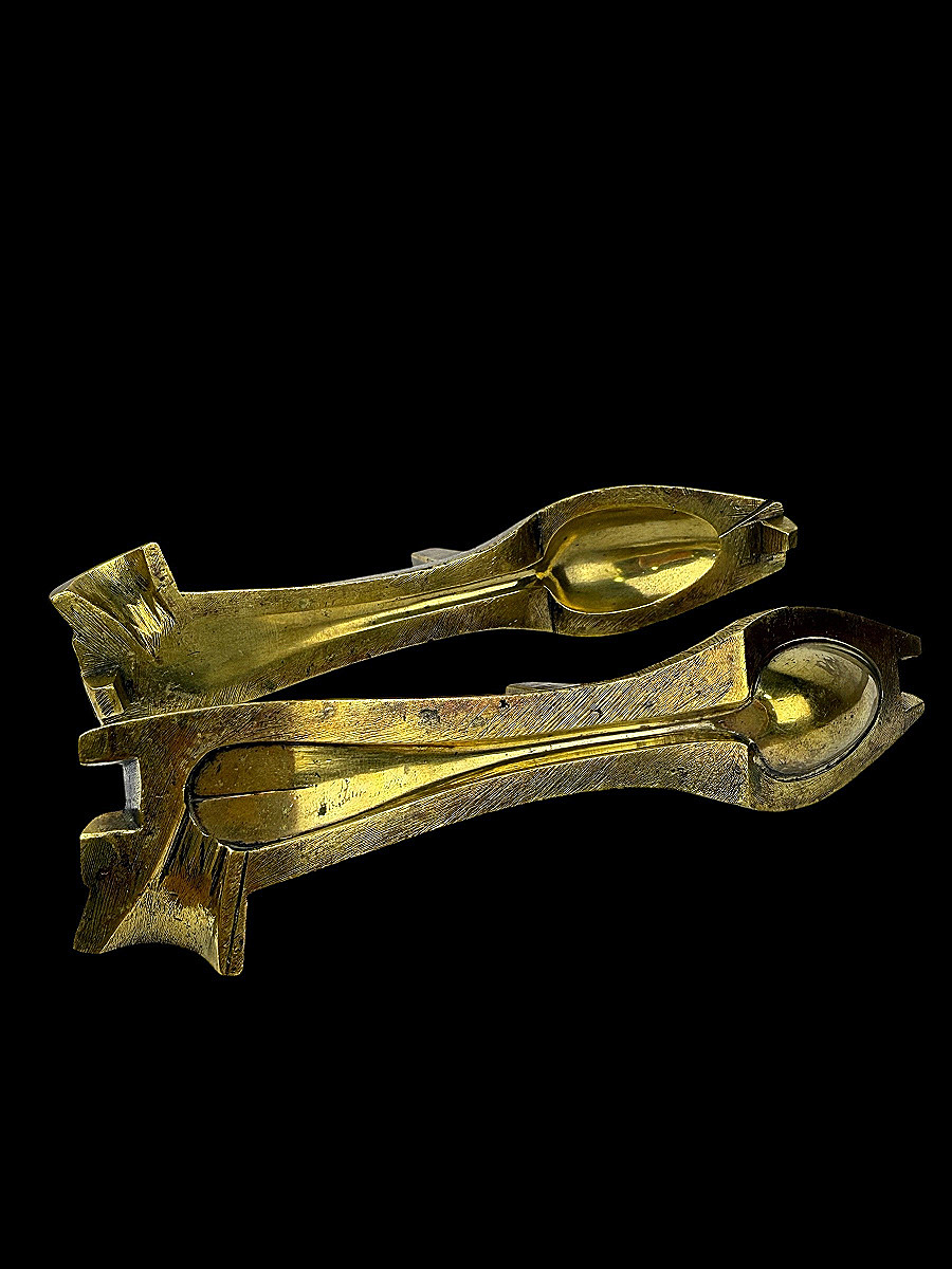 Moule à Cuillère Complet en Bronze - Objet de Curiosité ou de Collection - XIXe siècle -photo-4