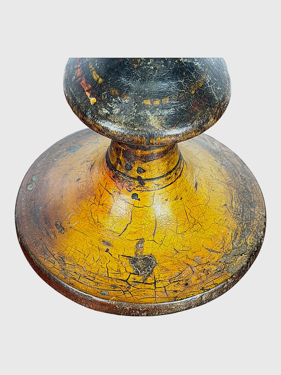 Ancien Pot à Khôl en bois laqué - Inde ou Asie du Sud-Est - XIXe Siècle-photo-3