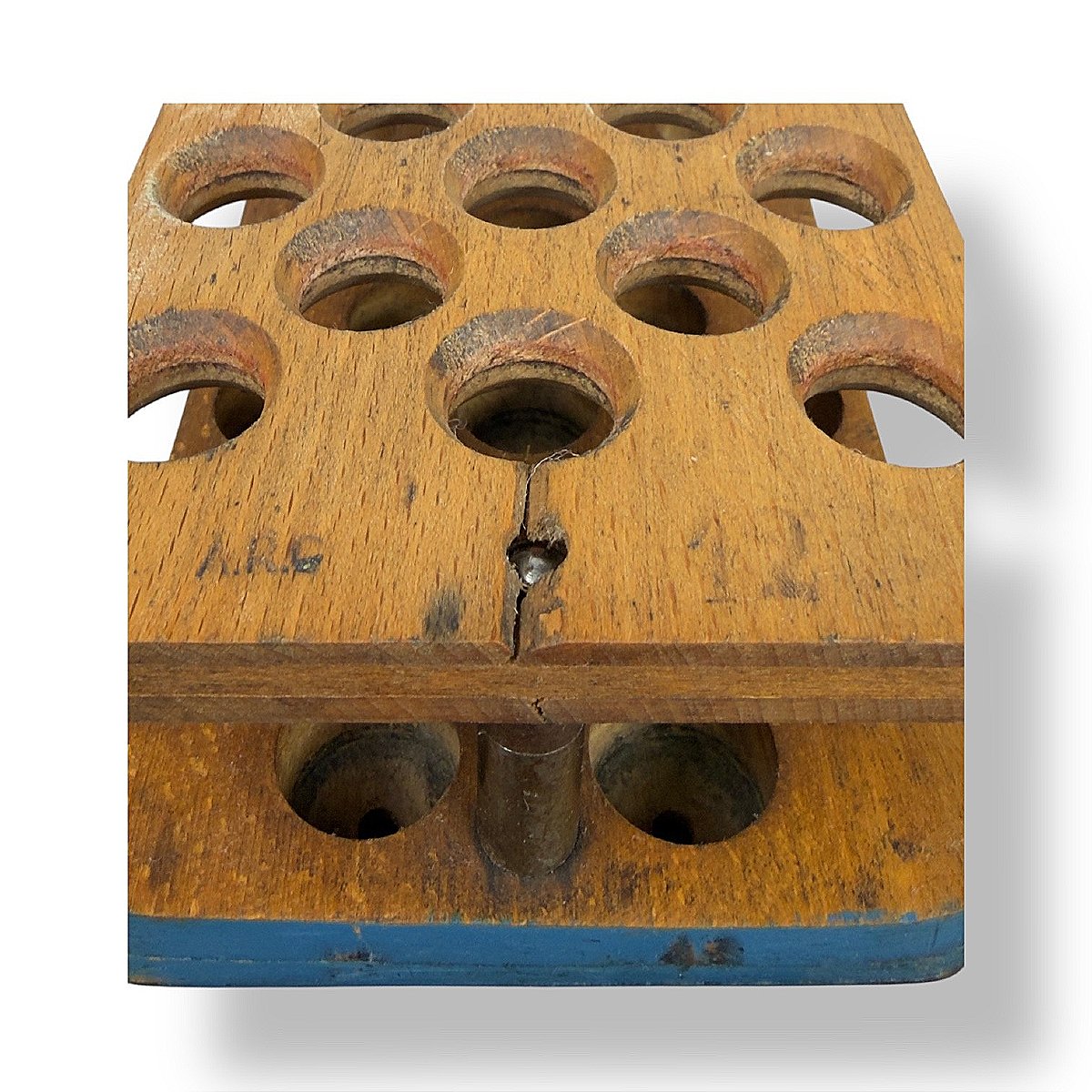 Reloading Board For 12 Gauge Hunting Cartridges - Arg - Wood And Metal - Circa 1950-photo-2