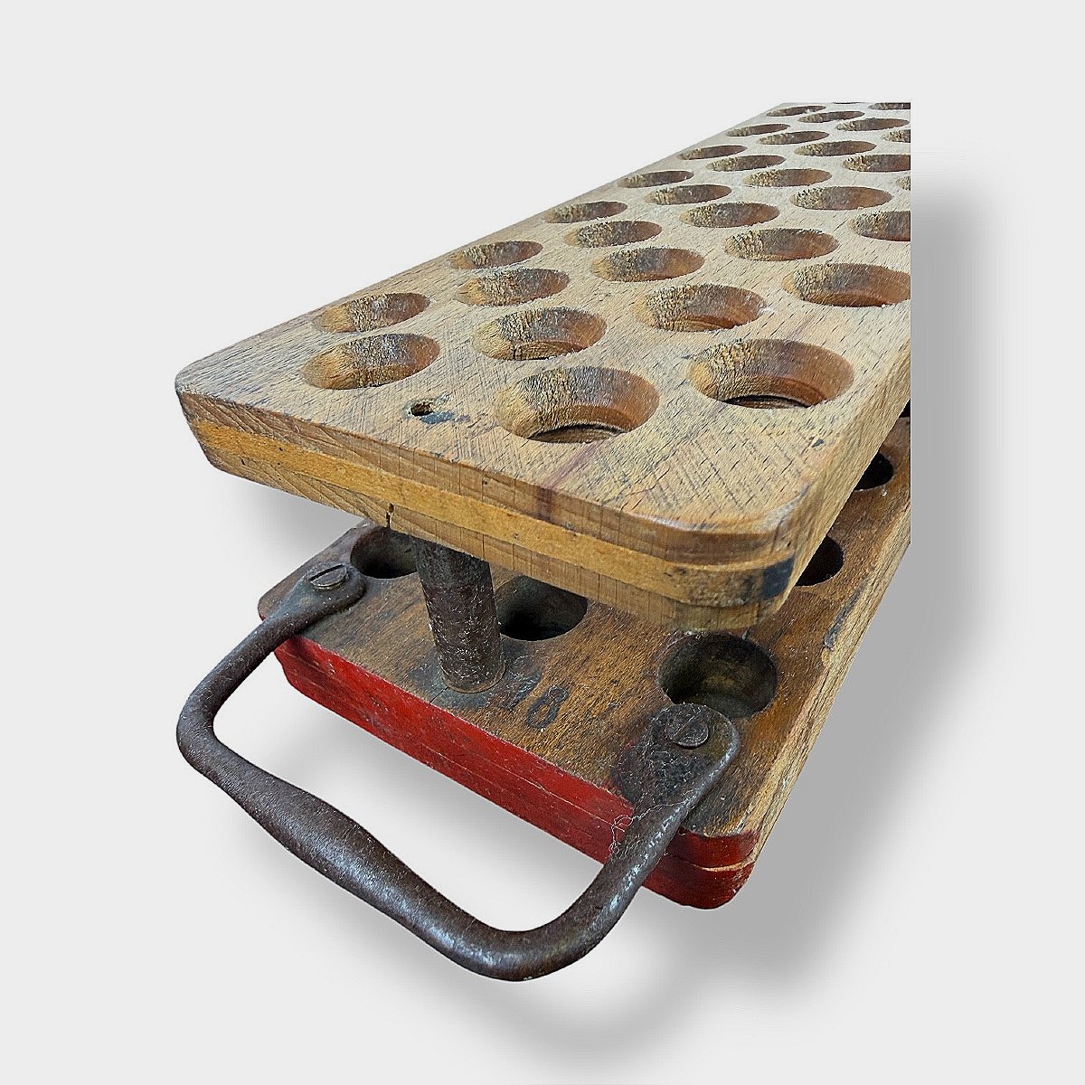 Reloading Board For 16 Gauge Hunting Cartridges - Arg - Wood And Metal - Circa 1950-photo-4