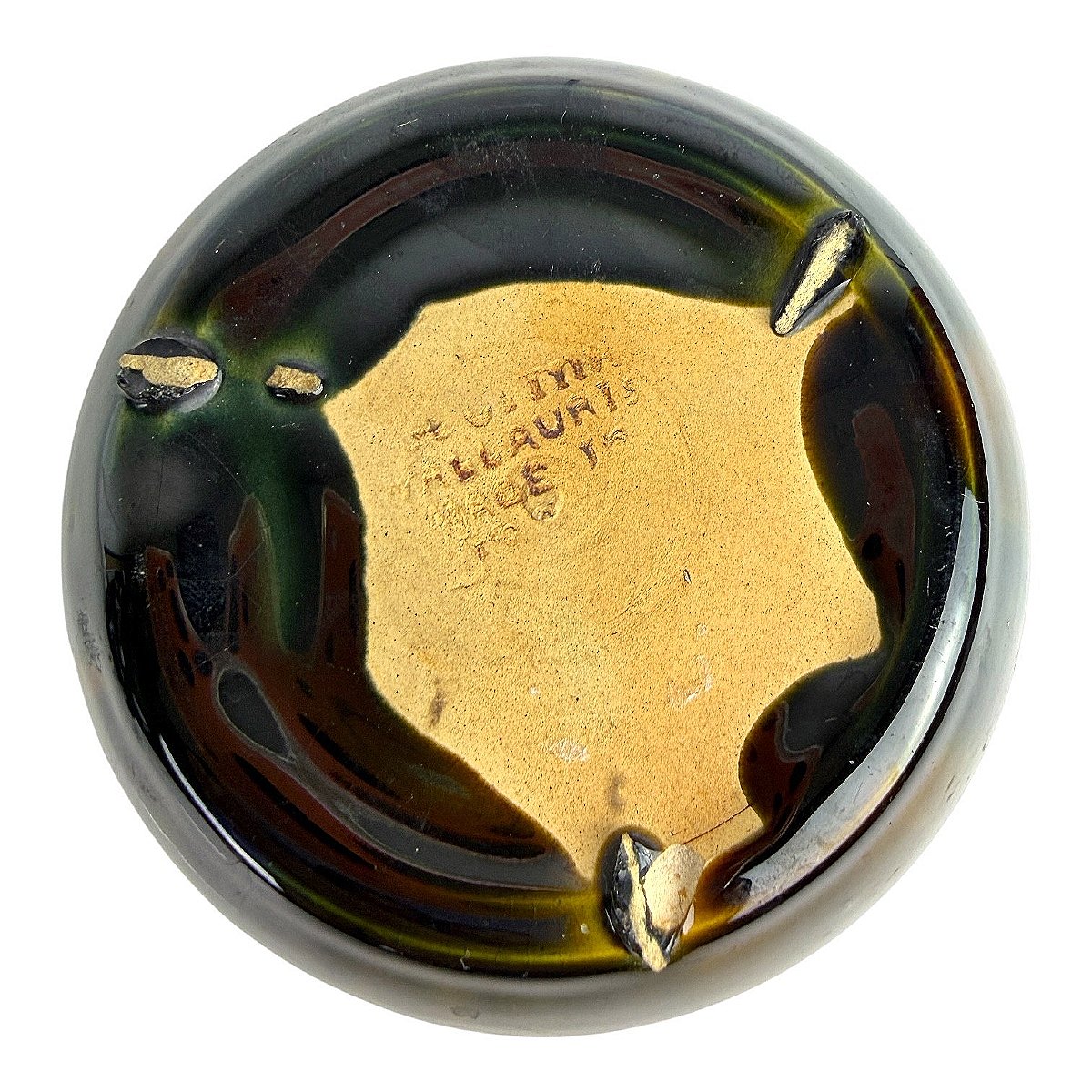 Round Vase In Flamed Ceramic - Signed Roger Giraud - Vallauris - France Circa 1960-photo-2