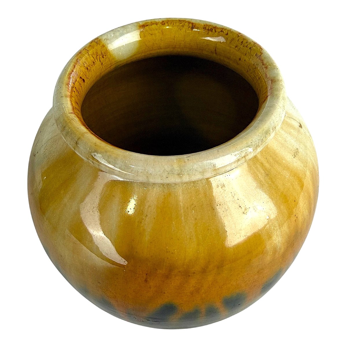 Round Vase In Flamed Ceramic - Signed Roger Giraud - Vallauris - France Circa 1960-photo-3