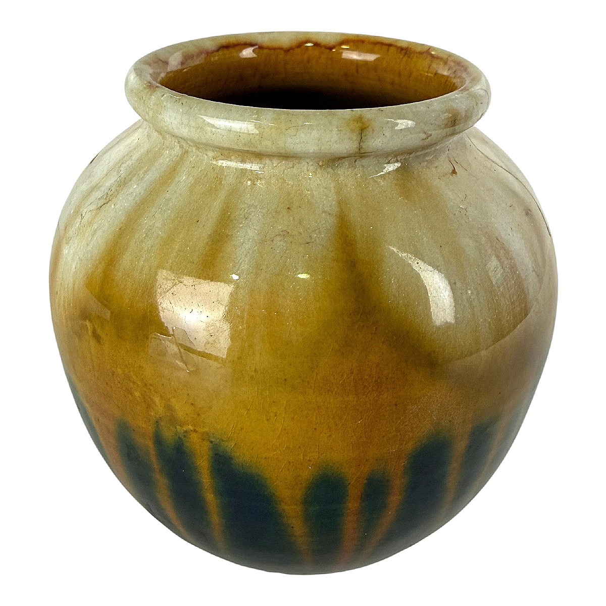 Round Vase In Flamed Ceramic - Signed Roger Giraud - Vallauris - France Circa 1960-photo-4