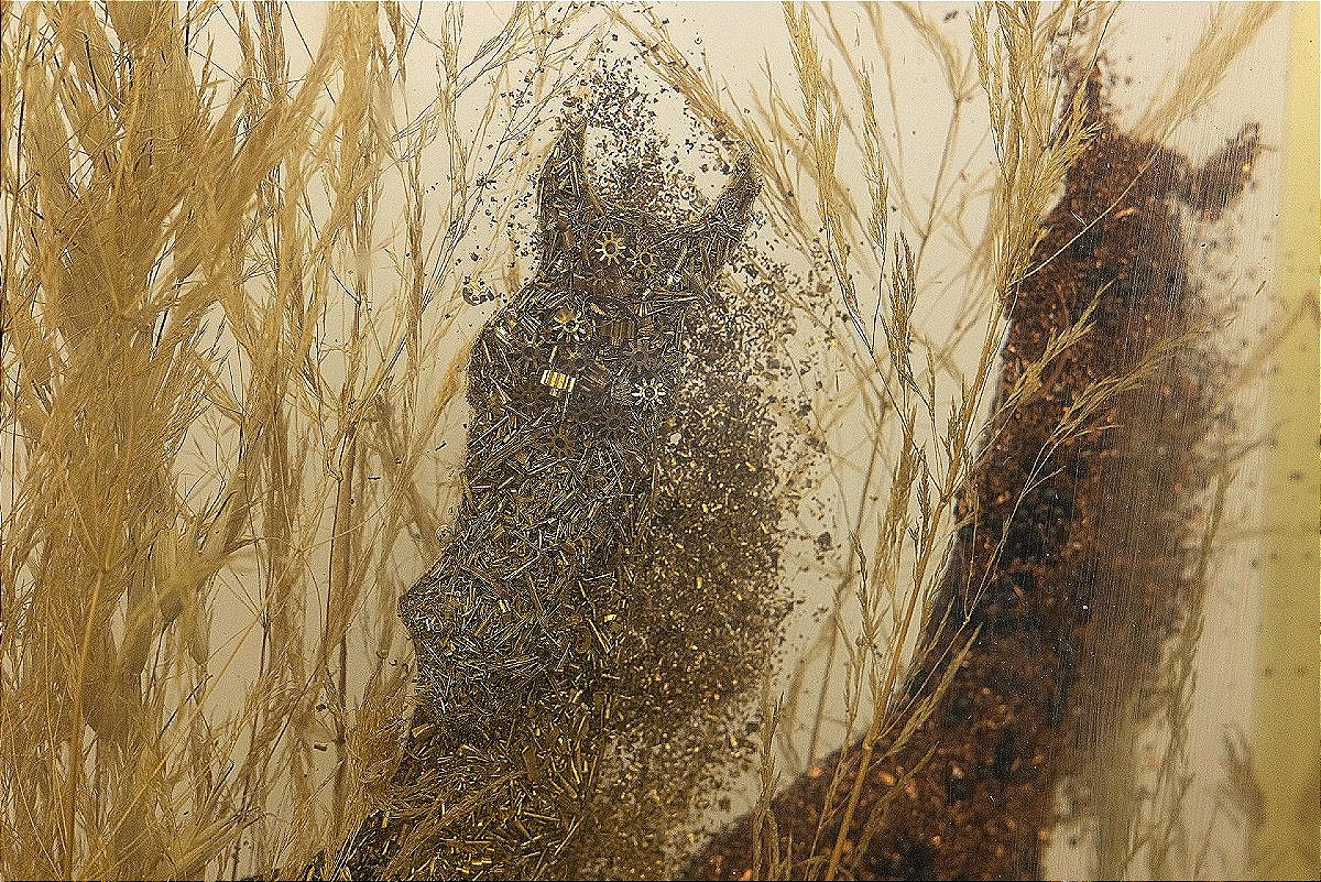 Sculpture Inclusions de résine "Deux Chevaux au Galop" (Circa 1960) Pierre Giraudon (1923-2012)-photo-3