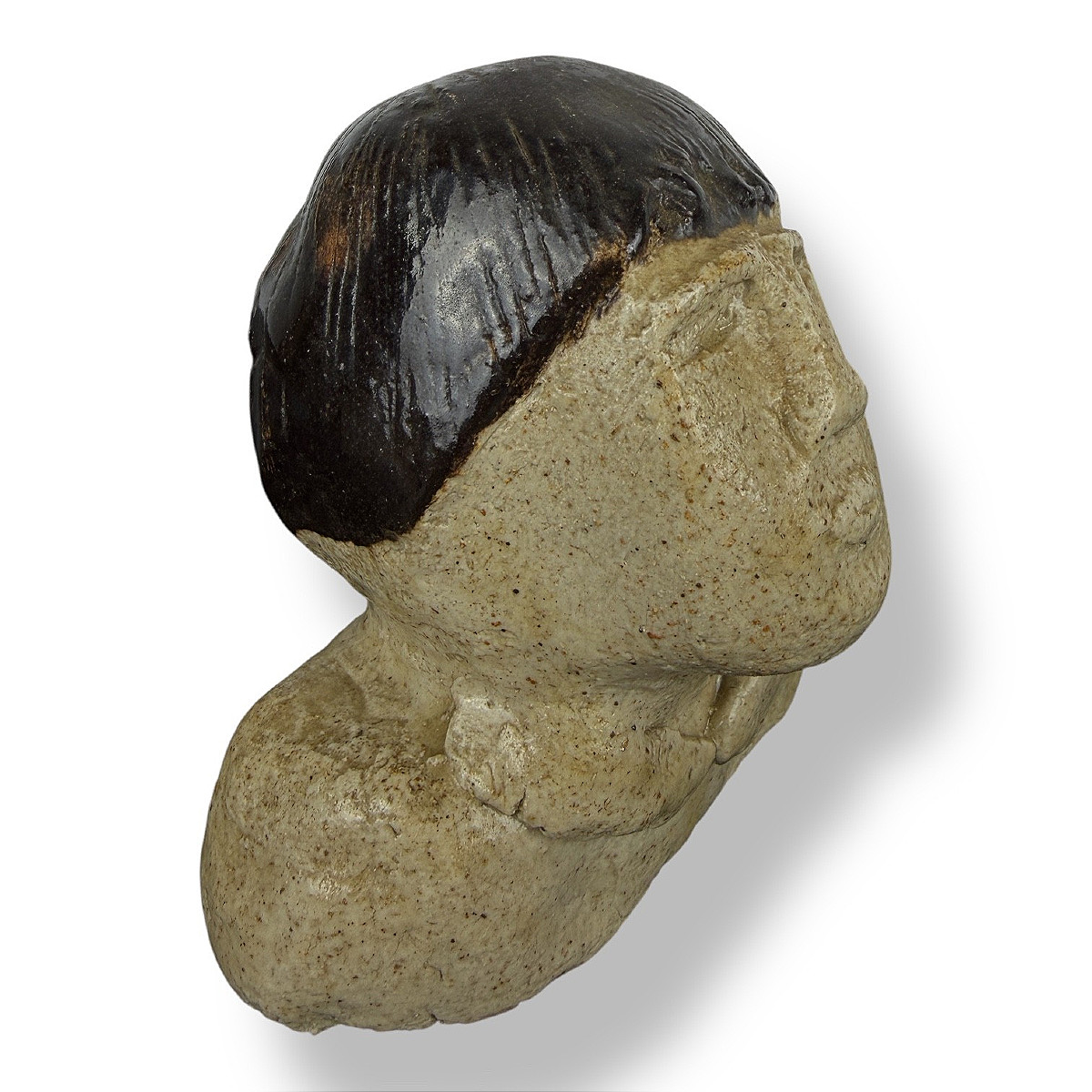 Anthropomorphic Bust In Chamotte Sandstone - Circa 1960-photo-2