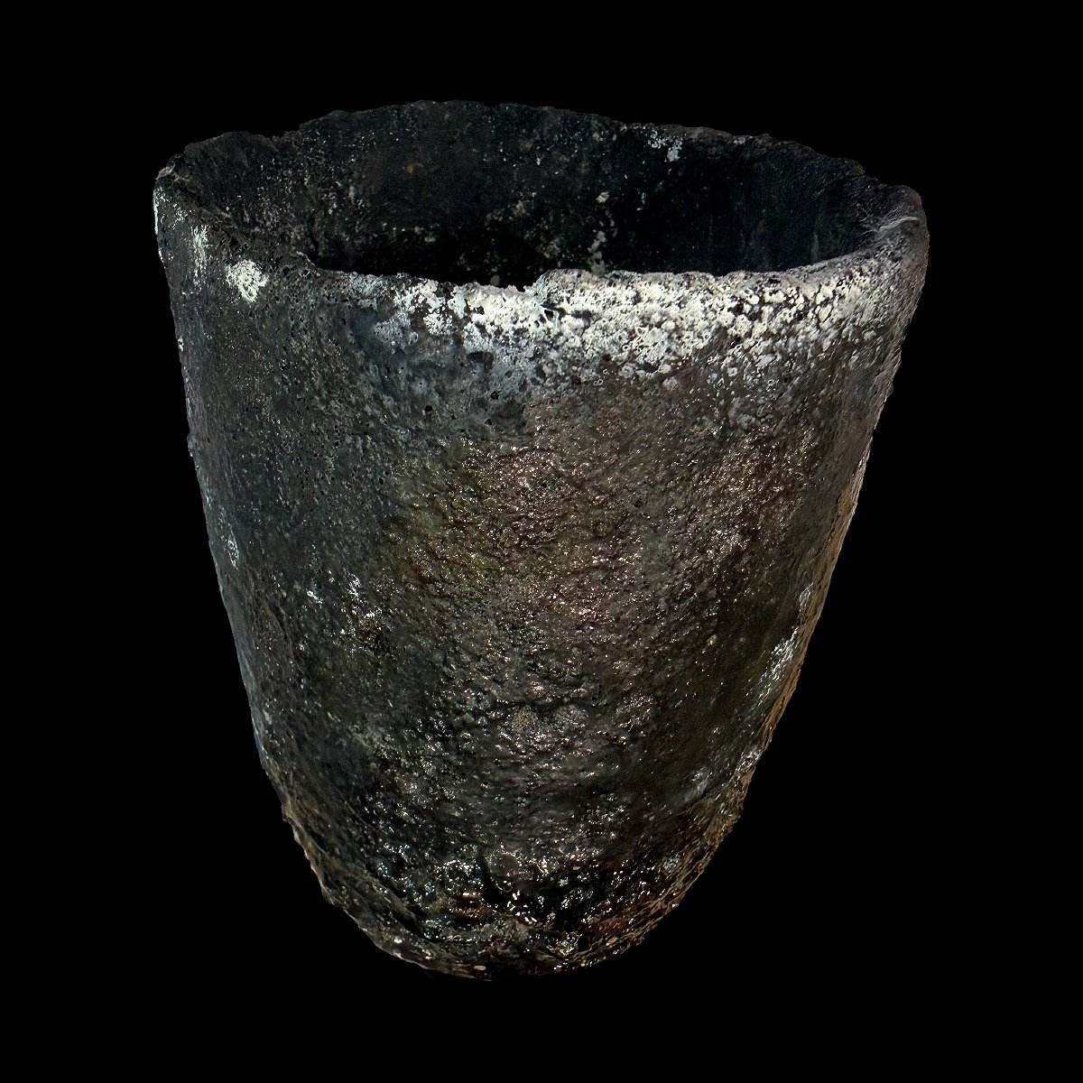 Creuset de Fonderie - Cache Pot ou Bougeoir aux teintes "Brut de Fusion" - Hauteur 13,5 cm-photo-3