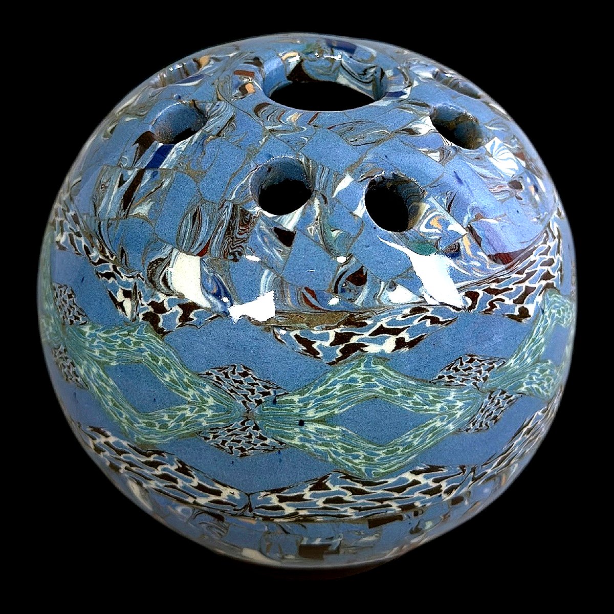 Vase dit Pique-Fleurs Vallauris en terre mêlée signé Gerbino (1876-1966) - France vers 1950-photo-4