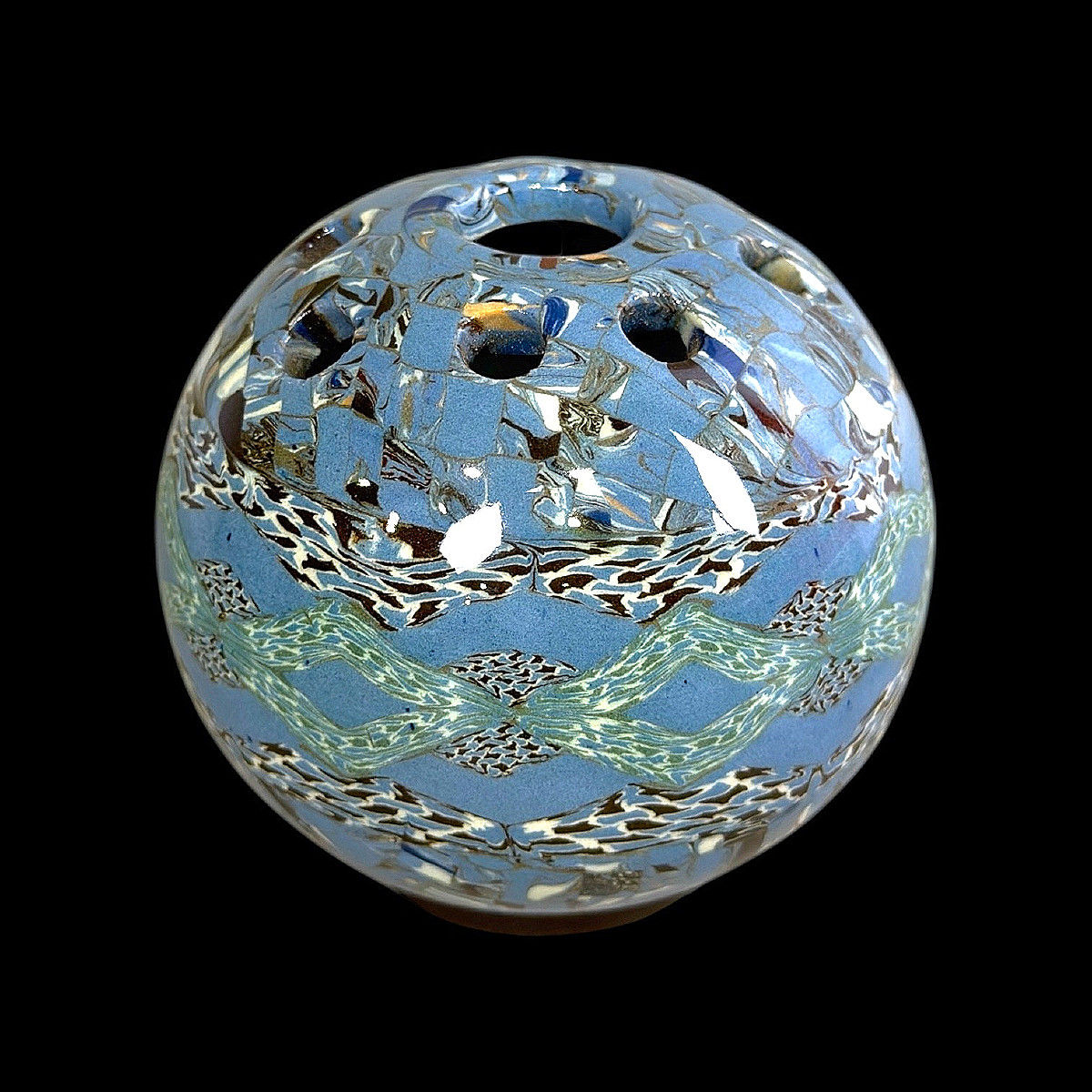 Vase dit Pique-Fleurs Vallauris en terre mêlée signé Gerbino (1876-1966) - France vers 1950