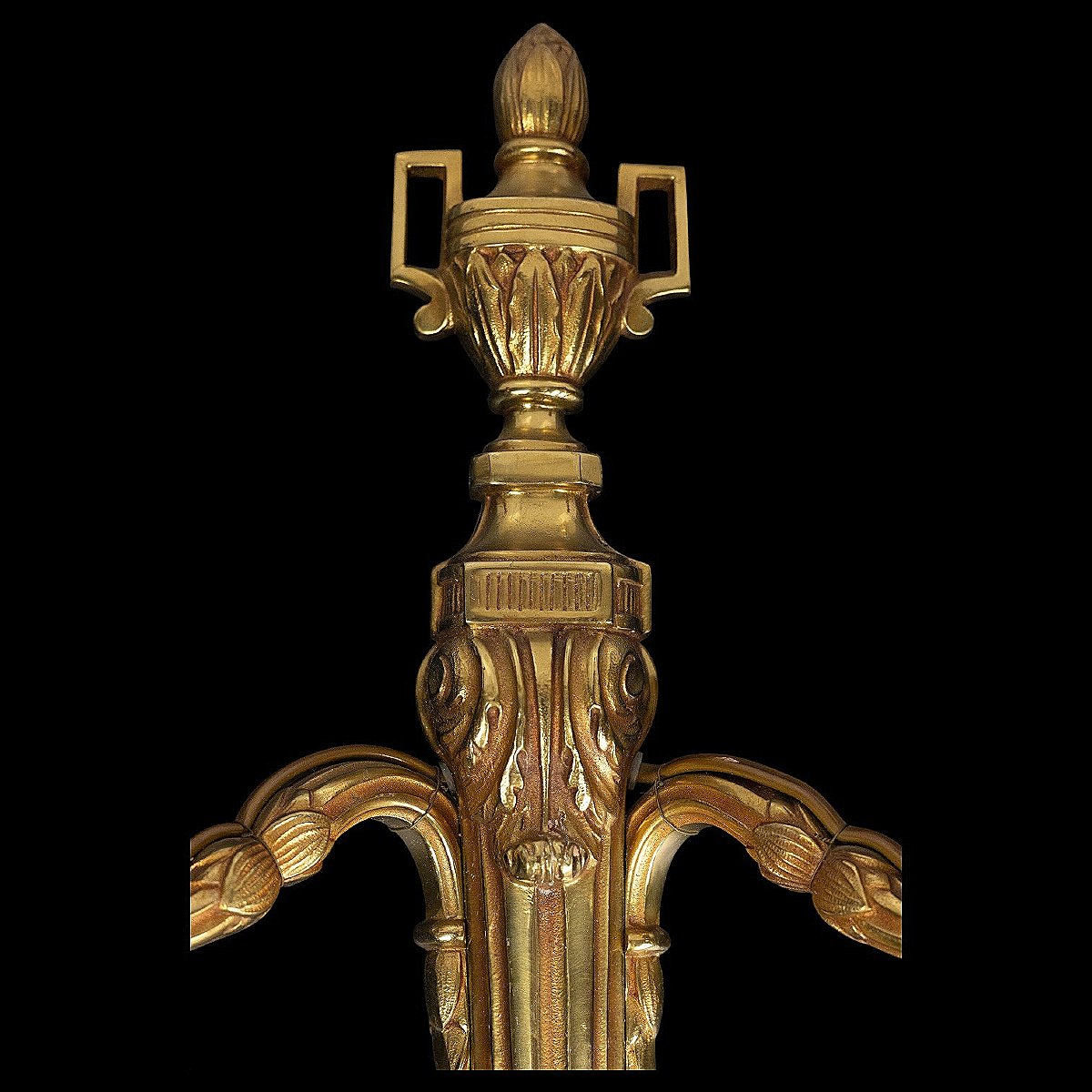 Paire d'appliques en Bronze doré au Carquois & Vase à l'Antique - Style Louis XVI - XIXe siècle-photo-2