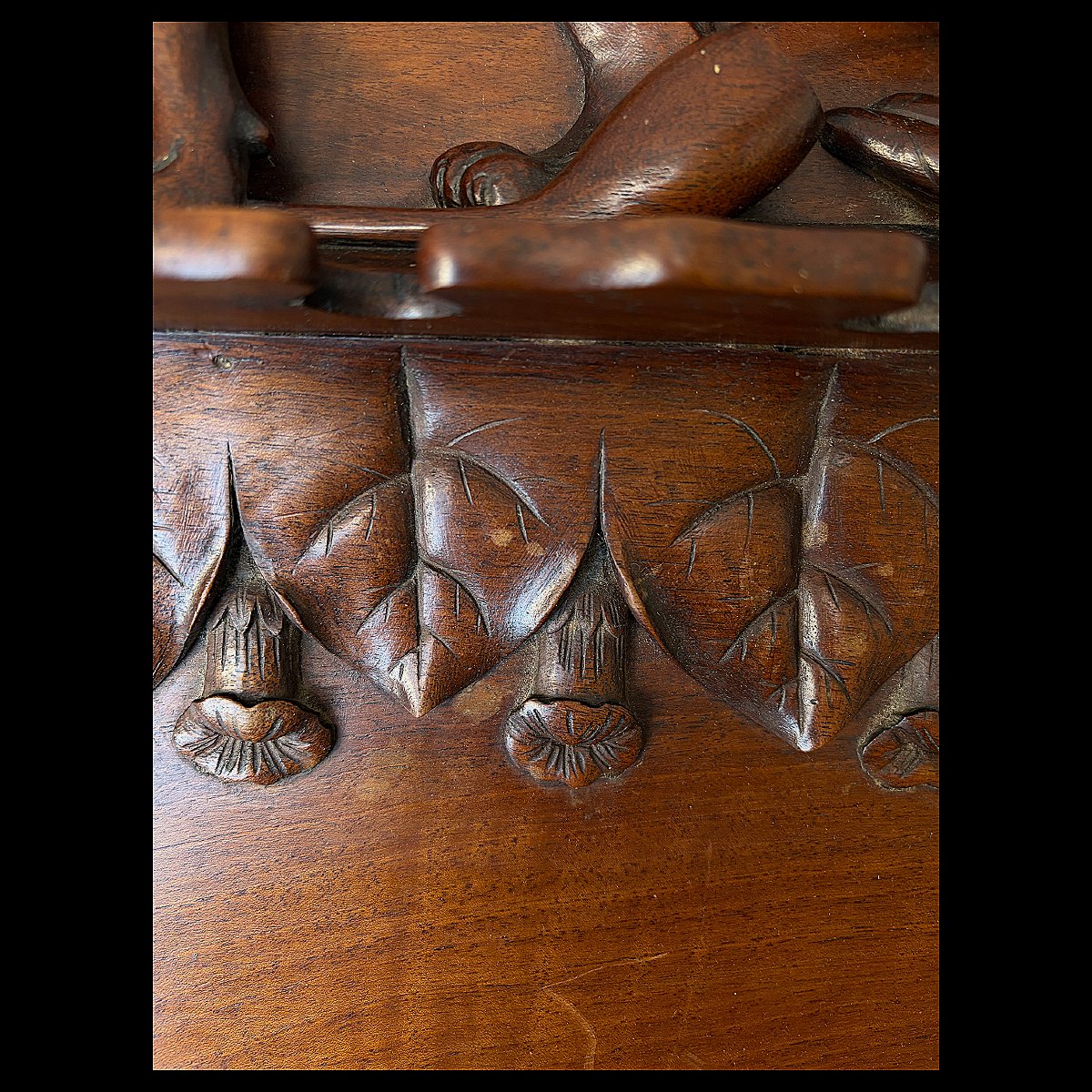 Wall-mounted Pipe Rack With Lion Decoration - Late 19th Century - Napoleon III Style - Collectible - Folk Art-photo-2