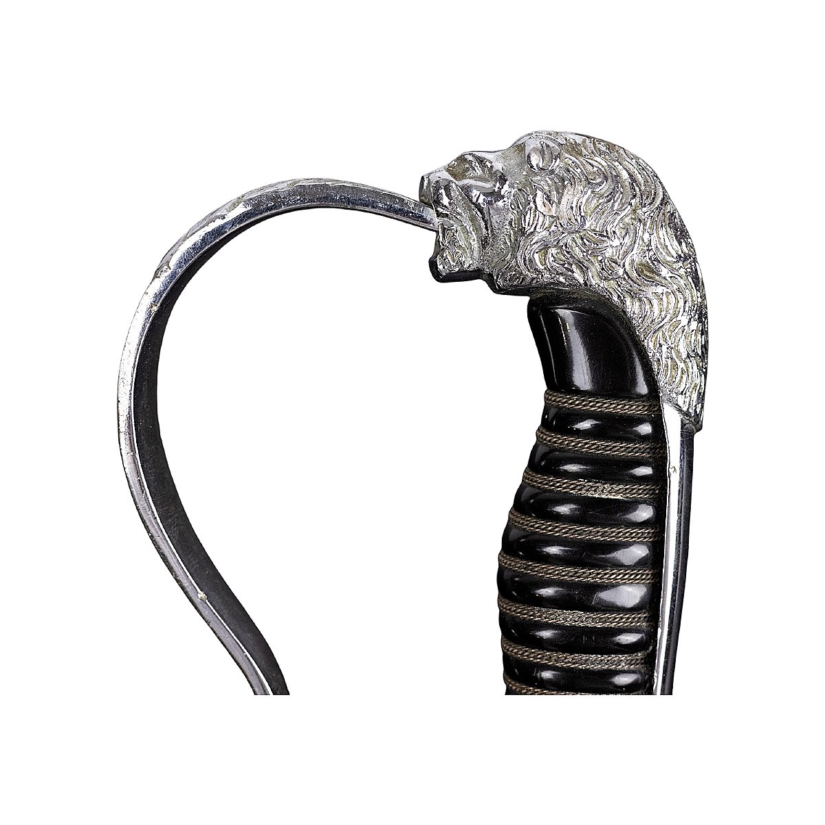 Ceremonial Lion Head Saber – Blade Engraved "justice Peace Work" Circa 1960-photo-3