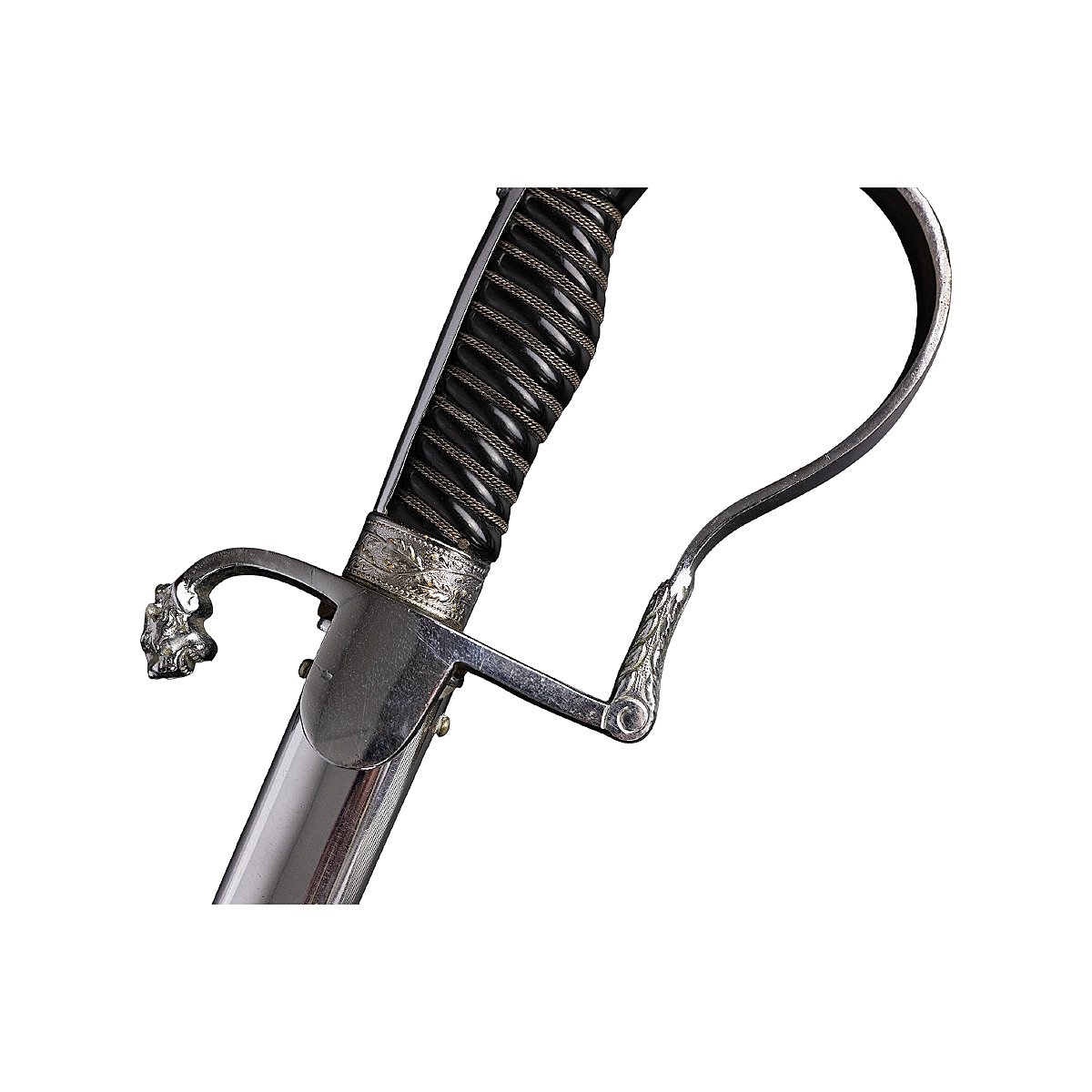 Ceremonial Lion Head Saber – Blade Engraved "justice Peace Work" Circa 1960-photo-1