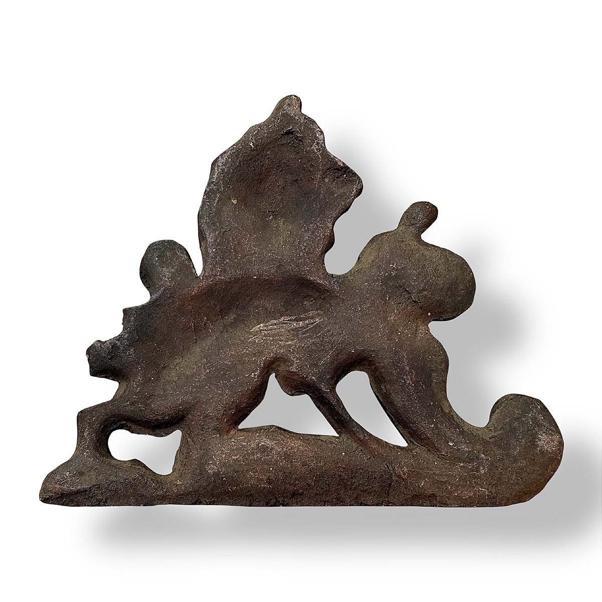 Lion en Bois Sculpté - XIXe - Ancien Couronnement de Meuble de Style Haute Époque-Louis XIII-photo-3