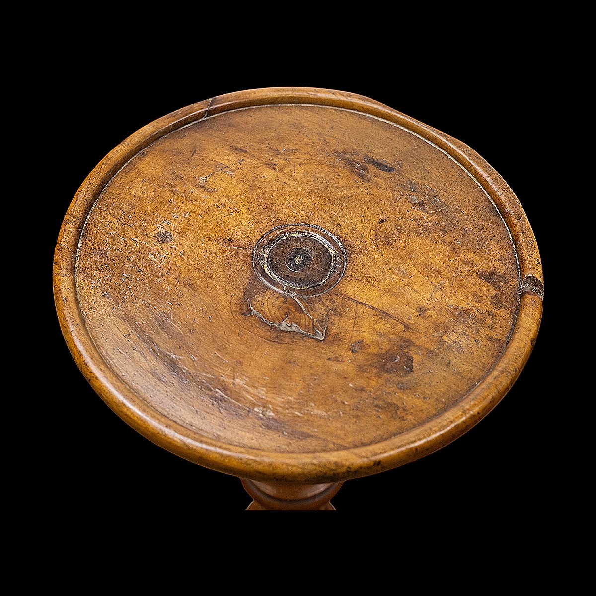 Pair Of Turned Fruitwood Candle Holders - 19th Century - Height 1 M-photo-1