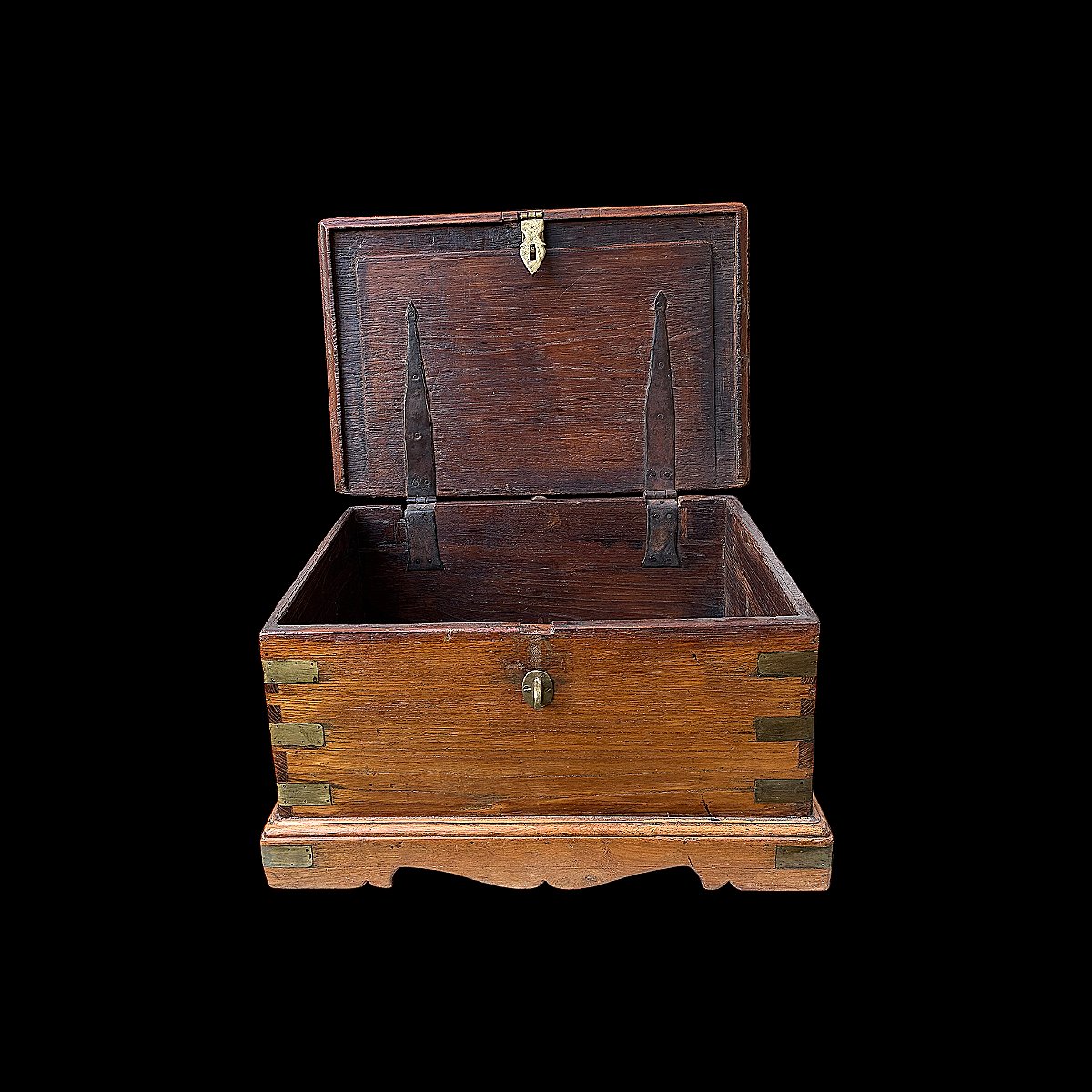 Naval Officer's Box In Walnut And Brass - Late 18th Century - Restoration Period-photo-3