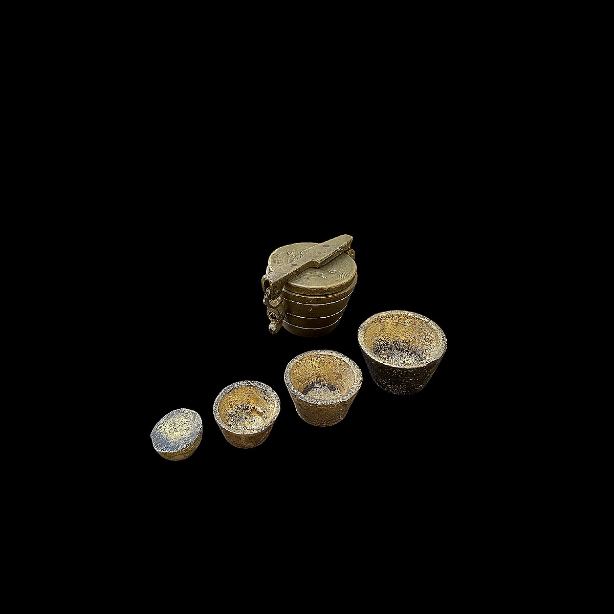 Pile à Godets Complète en Laiton – Poids Gigognes – Métrologie du XIXe Siècle-photo-1