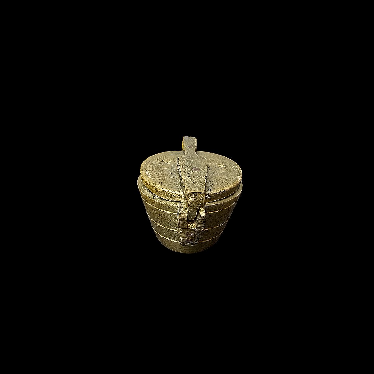 Pile à Godets Complète en Laiton – Poids Gigognes – Métrologie du XIXe Siècle-photo-5