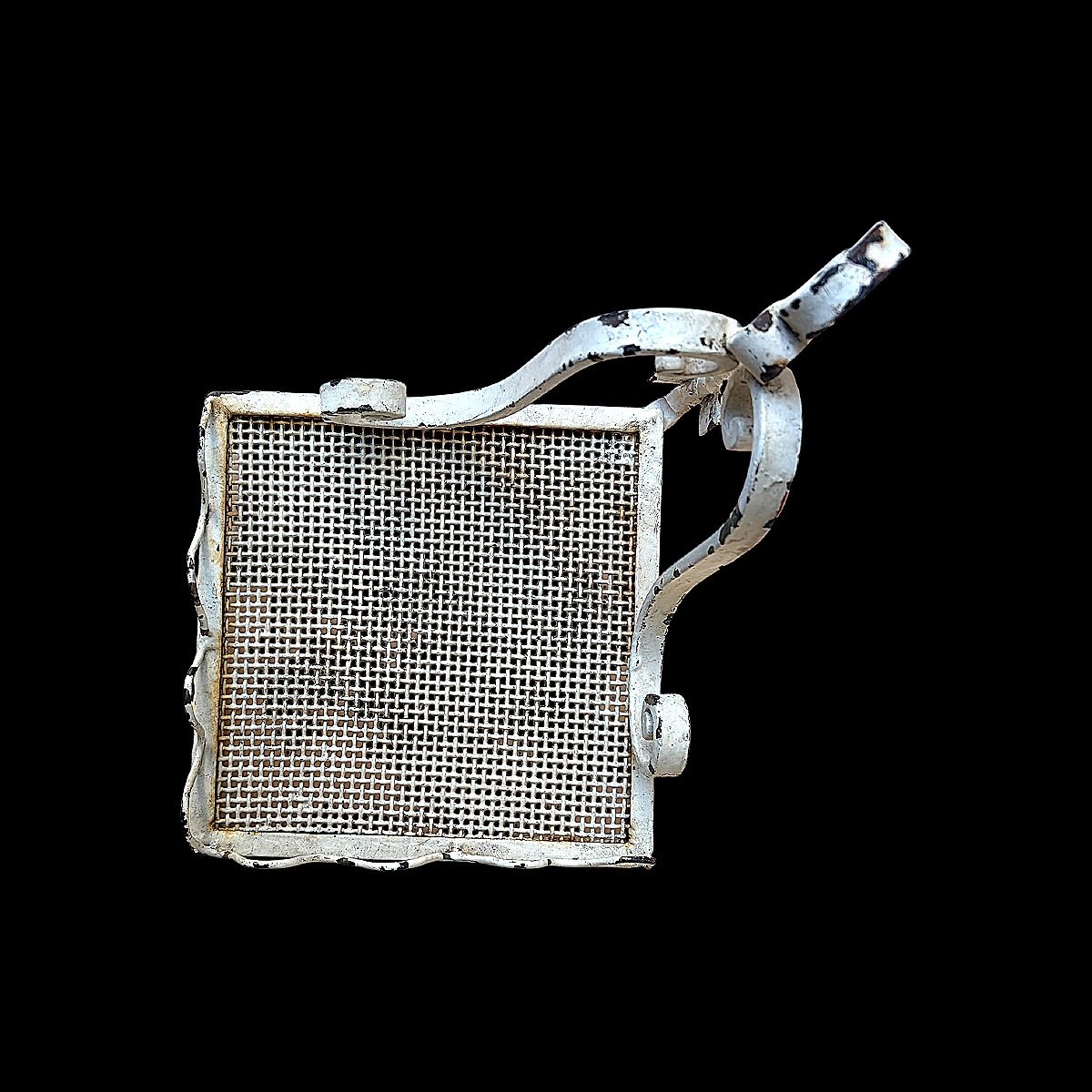 White Wrought Iron Wall-mounted Side Table - Winter Garden Style - Louis XV Style - Mid-20th Century-photo-5