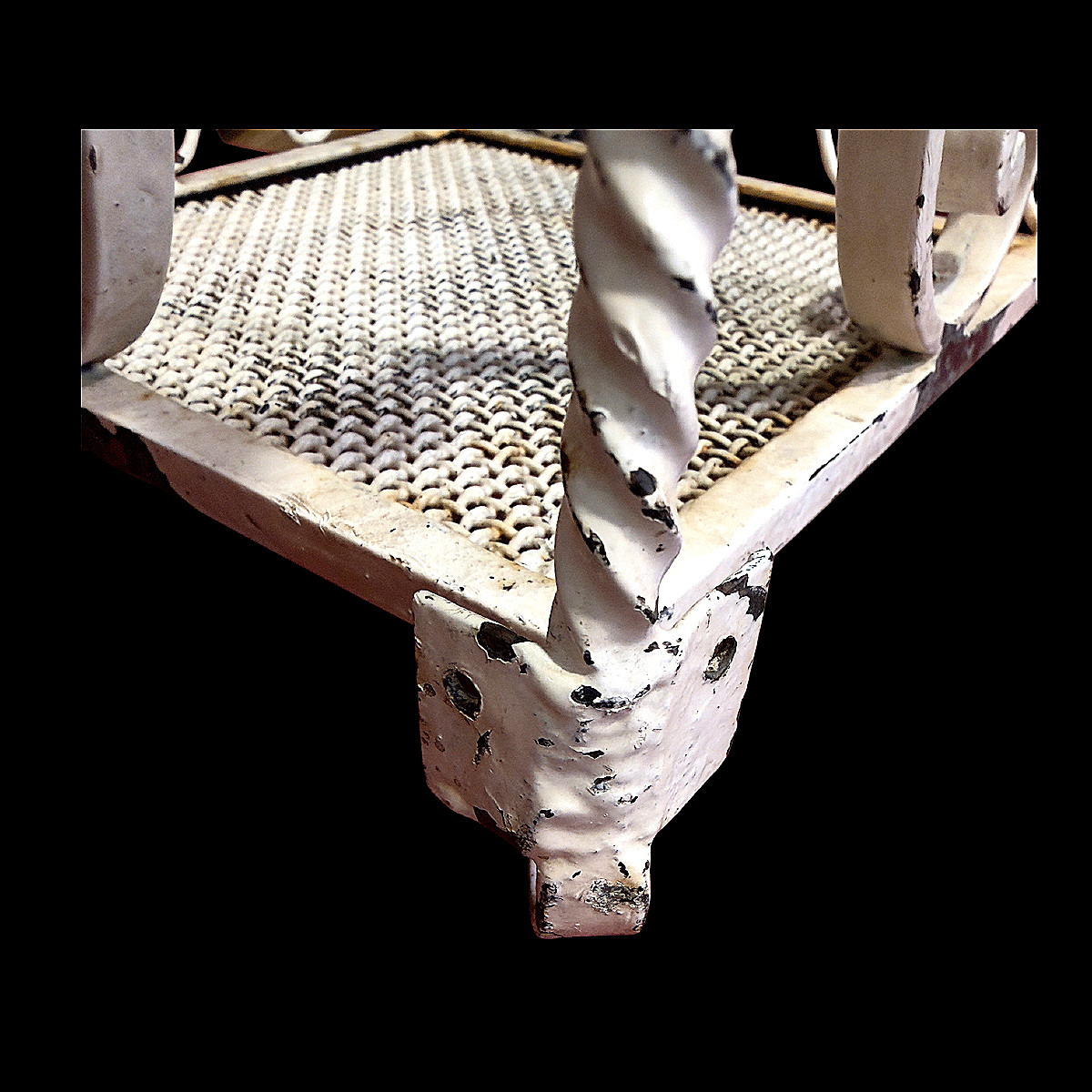 White Wrought Iron Wall-mounted Side Table - Winter Garden Style - Louis XV Style - Mid-20th Century-photo-6