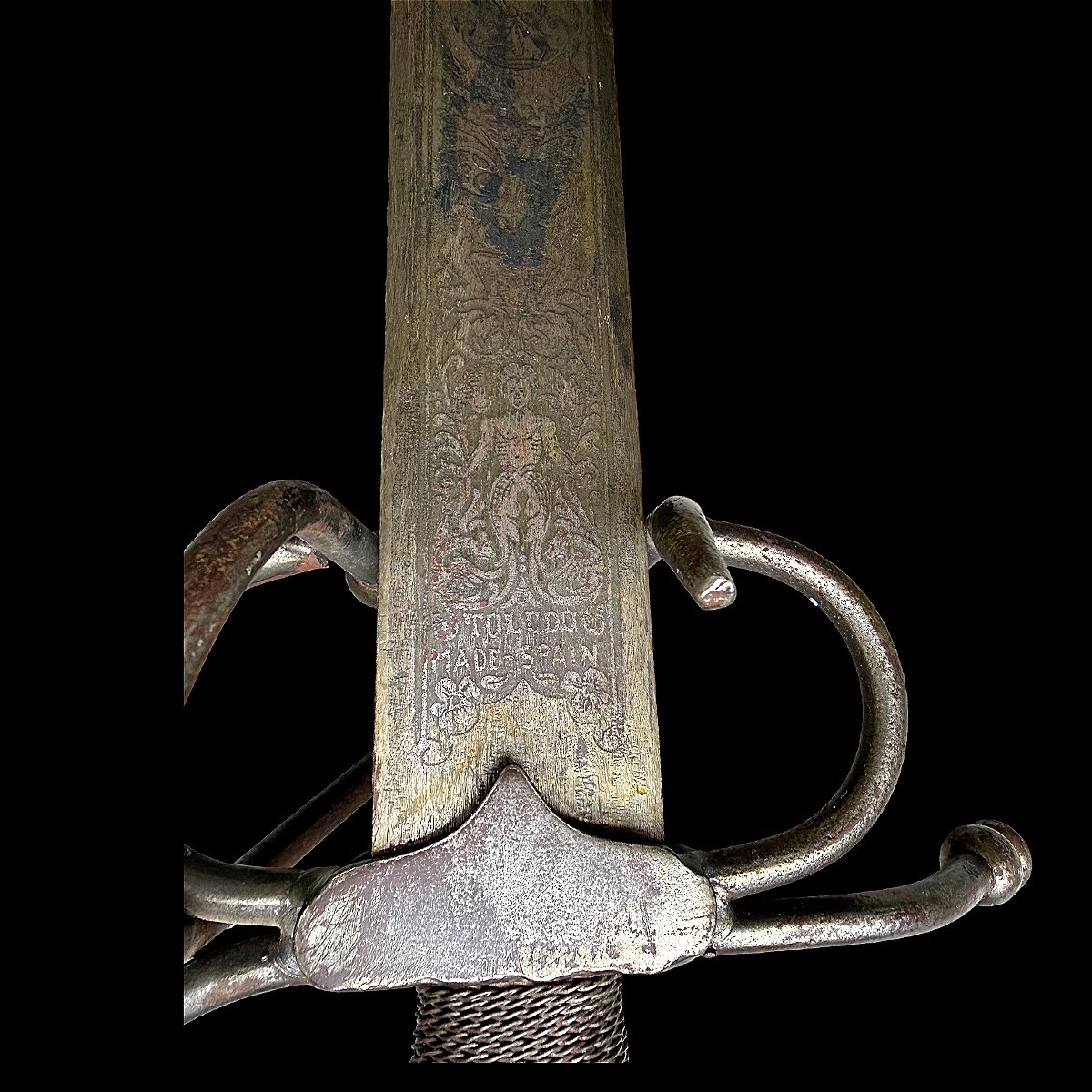 17th-century Style Rapier-type Sword - Spanish Manufacture From Toledo - Mid-20th Century-photo-3