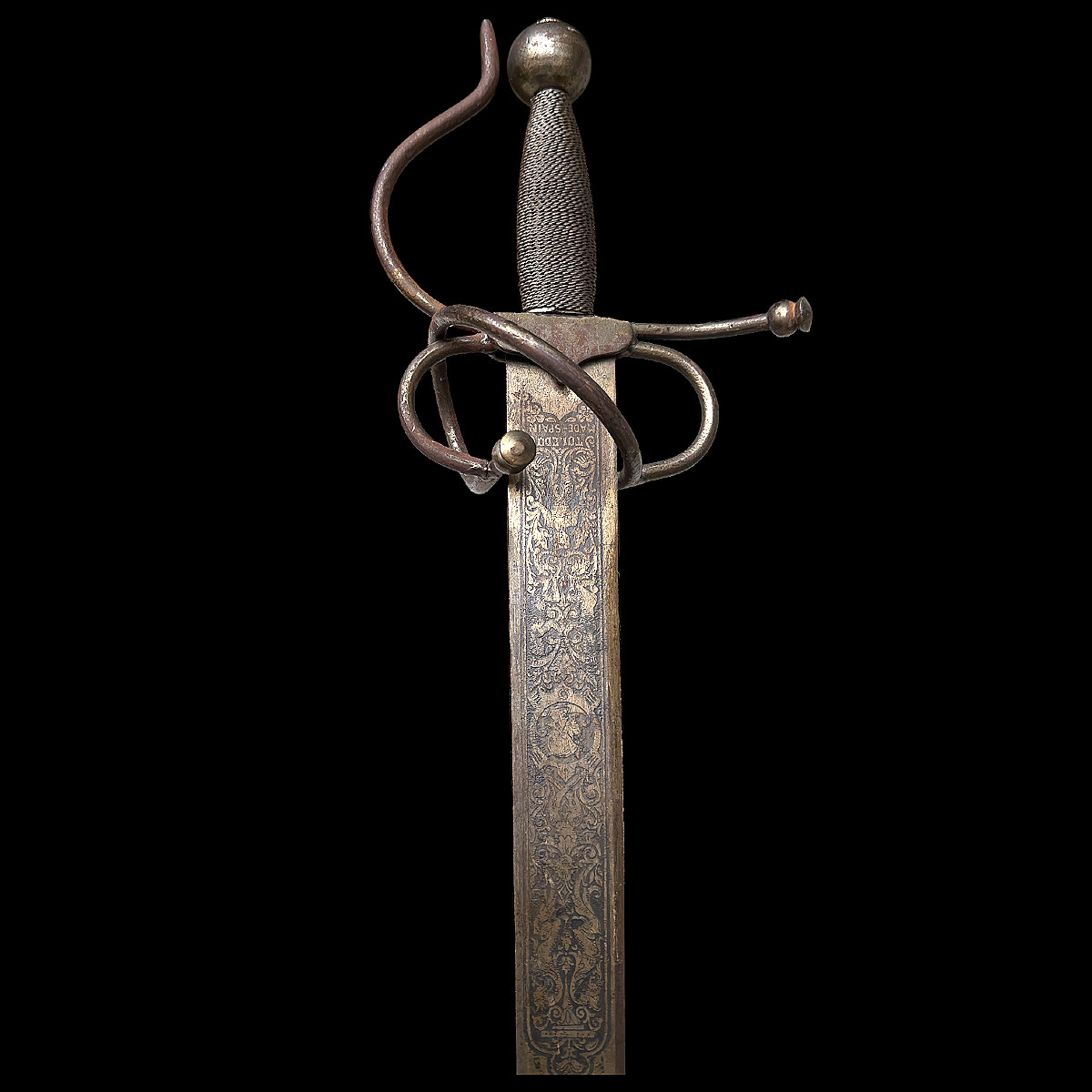 17th-century Style Rapier-type Sword - Spanish Manufacture From Toledo - Mid-20th Century