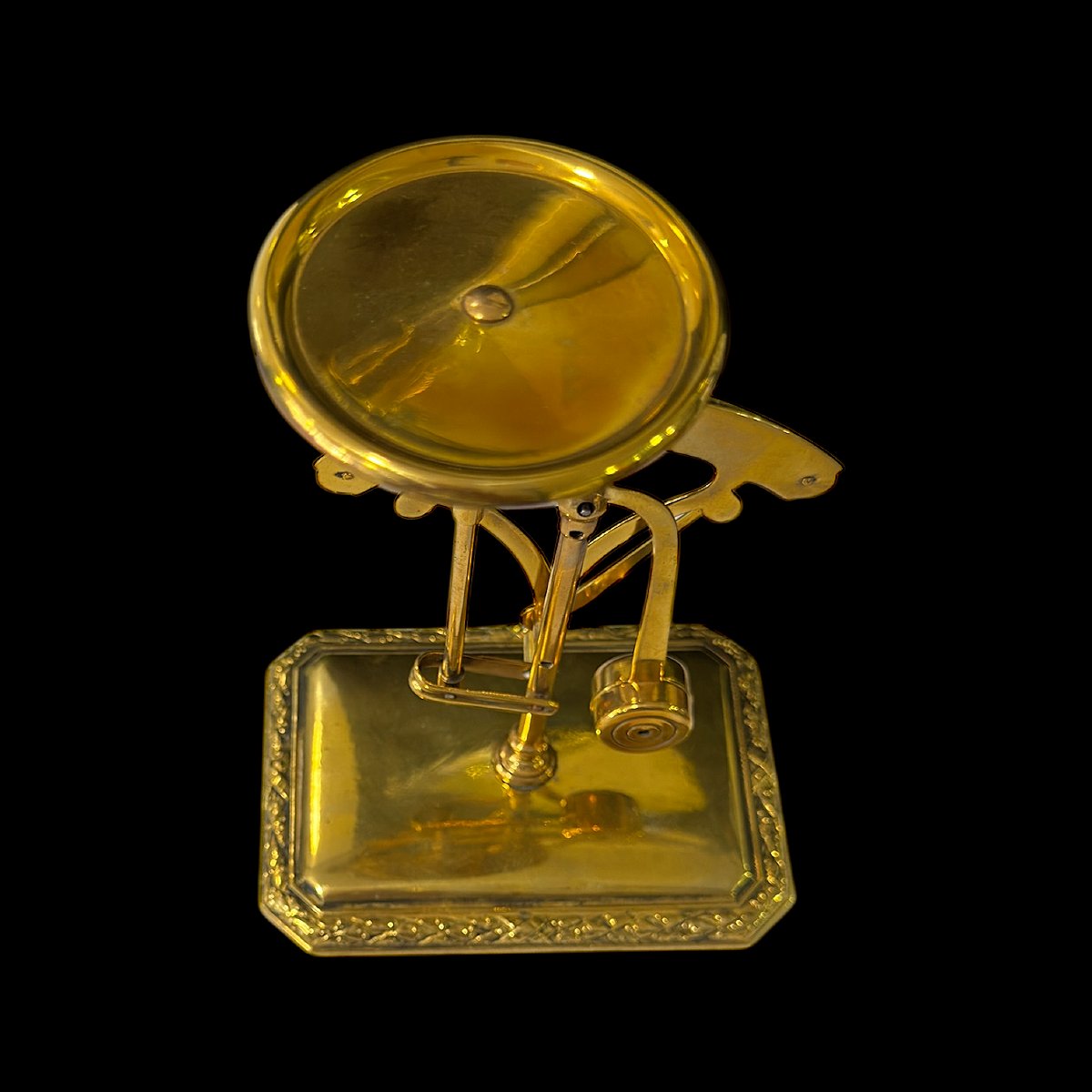 Gilt Brass Desk Scale/letter Scale - Late 19th Century, Napoleon III Era, With Laurel Wreath Decoration-photo-4