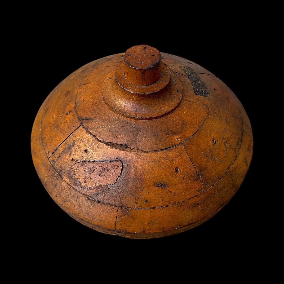 Wooden Stamping Die ø25 Cm – Late 19th Century – Industrial Tool – Folk Art – No. 57814-photo-2